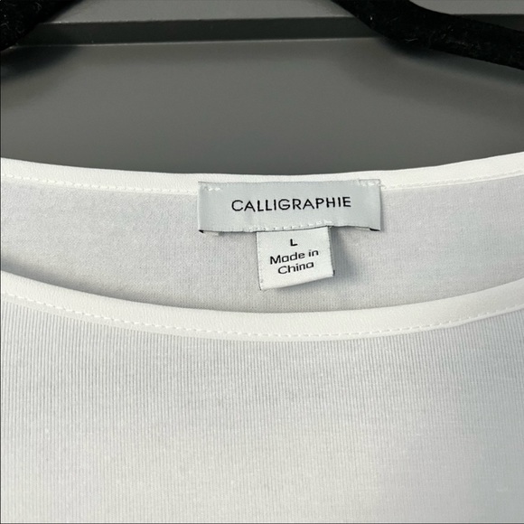 White top, flutter sleeves, lace, blouse, t shirt material - Picture 4 of 4